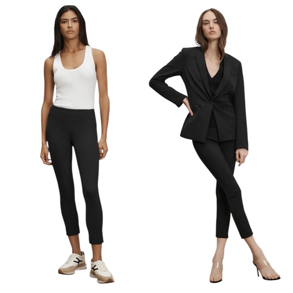 Veronica Beard Scuba Slim-Fit High-Rise Cropped Pant